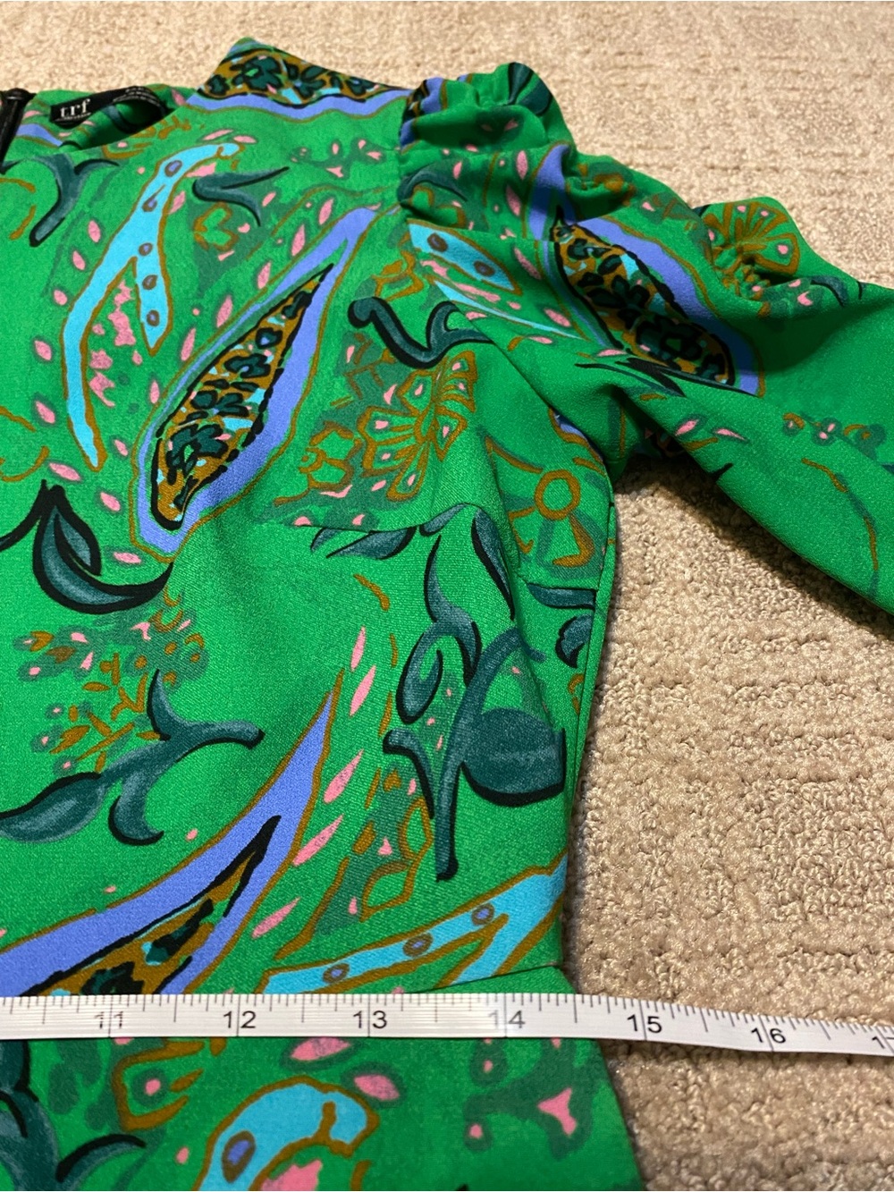 {Zara} Green Paisley Print Dress ~ Size Medium - Picture 13 of 16